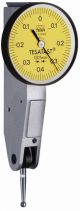 TESA / Brown & Sharpe 01810005 Tesatast Dial Test Indicator, Top Mounted, M1.4x0.3 Thread, 2mm Stem Dia., Yellow Dial, 0-0.4-0 Reading, 28mm Dial Dia., 0-0.8mm Range, 0.01mm Graduation, +/-0.01mm Accuracy